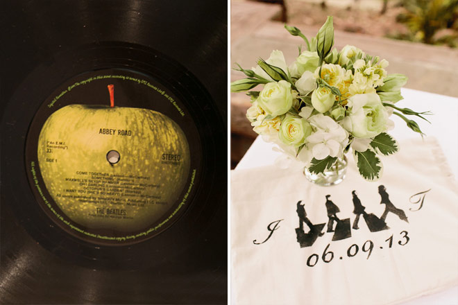 Abbey Road Beatles record as wedding favor